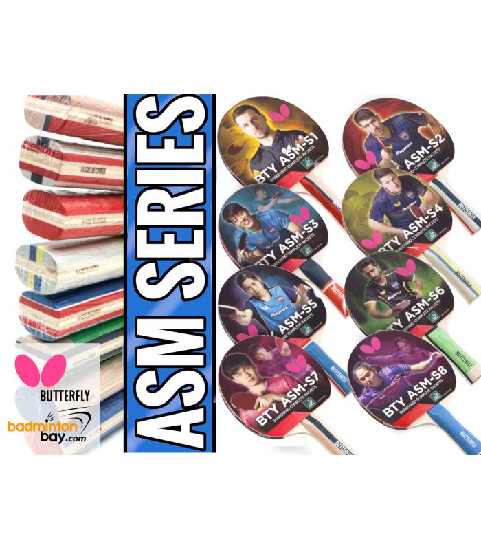 Butterfly BTY ASM S1 S2 S3 S4 S5 S6 S7 S8 FL Pre-Assembled Addoy Rubber Shakehand Table Tennis Racket Blade Ping Pong Bat