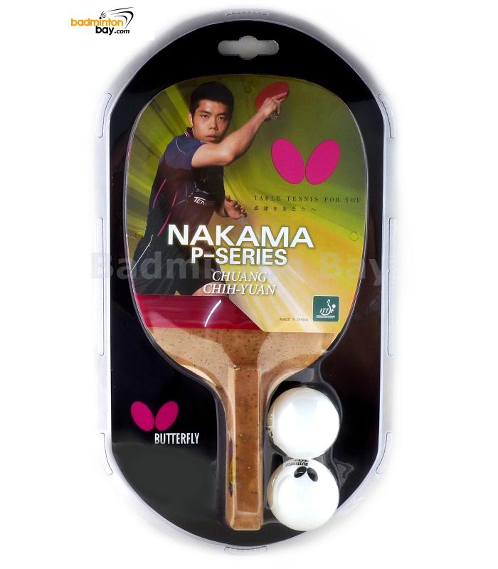 Butterfly Nakama P-5 Penhold Table Tennis 1-Ply Kiso Hinoki Racket Preassembled With Rubber (One Side Rubber)