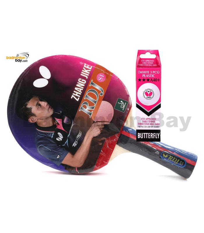 Butterfly RDJ-S1 FL Shakehand Table Tennis Racket Ping Pong Bat With A40+ Balls