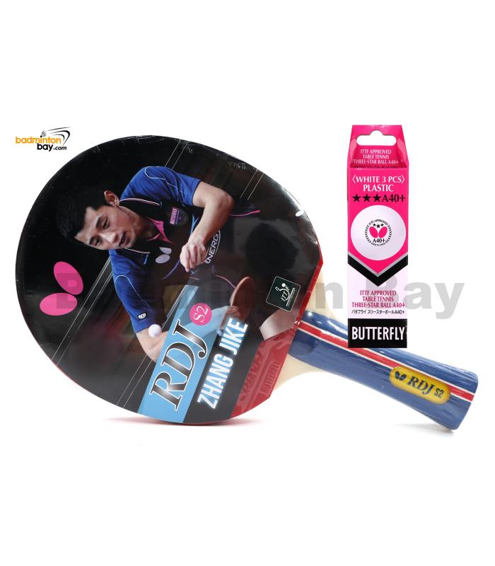 Butterfly RDJ-S2 FL Shakehand Table Tennis Racket Ping Pong Bat With A40+ Balls