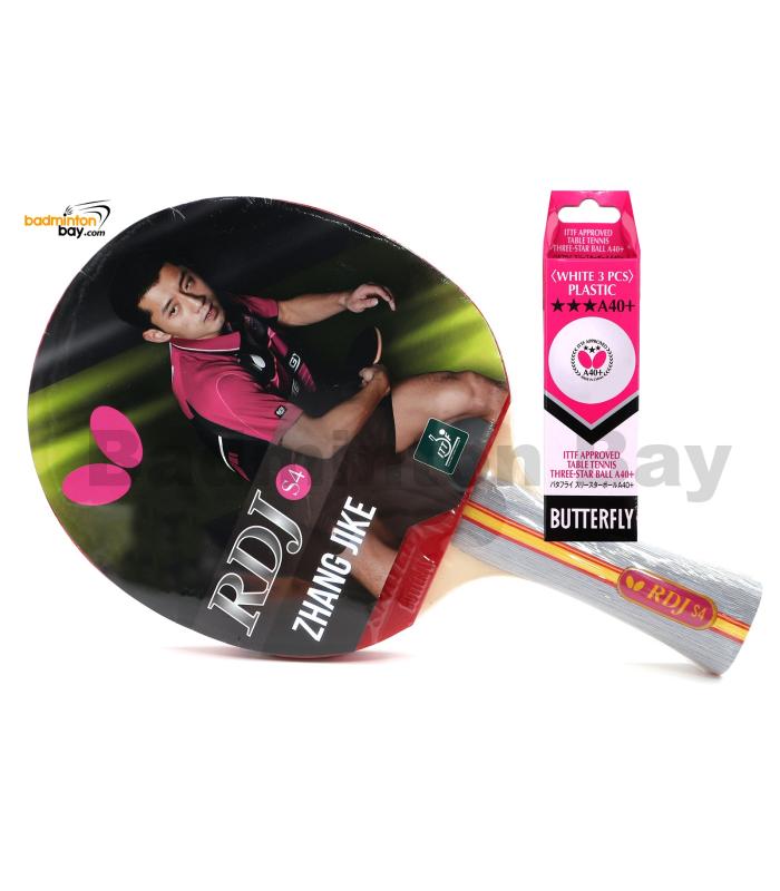 Butterfly RDJ-S4 FL Shakehand Table Tennis Racket Ping Pong Bat With A40+ Balls