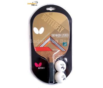 Butterfly Senkoh 2000 Penhold Table Tennis Racket with Rubber and Black Handle (One Side Rubber)