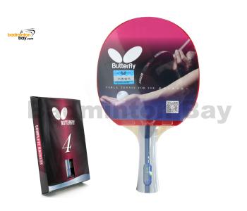 Butterfly TBC 402 FL Pre-Assembled Yuki Rubber Shakehand Table Tennis Racket Ping Pong Bat