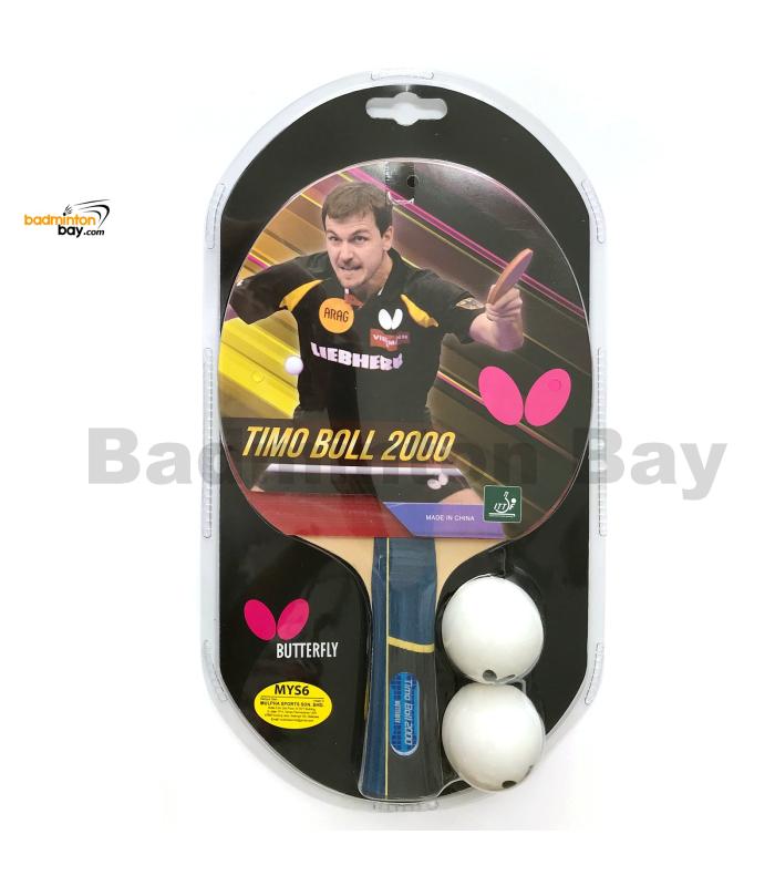 Butterfly Timo Boll 2000 FL Shakehand Table Tennis Racket with 2 Balls