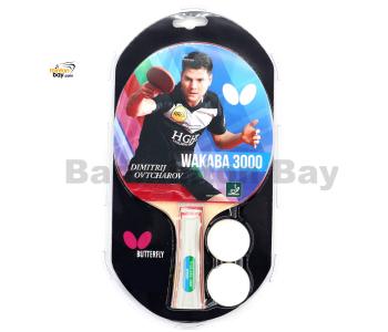 Butterfly Wakaba 3000 FL Shakehand Table Tennis Racket with 2 Balls
