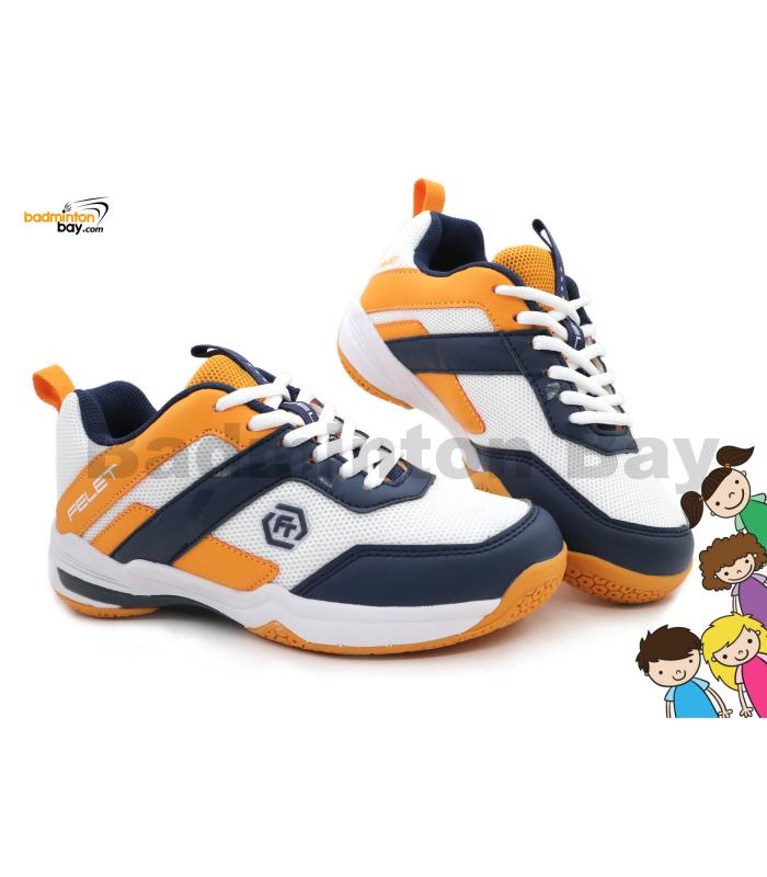 Felet - Flyton S-Lite BS 59 Yellow Navy Badminton Court Shoes For KIDS