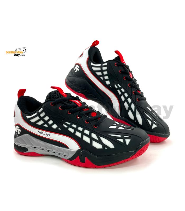 Felet Spider Boost Black Badminton Indoor Court Shoes