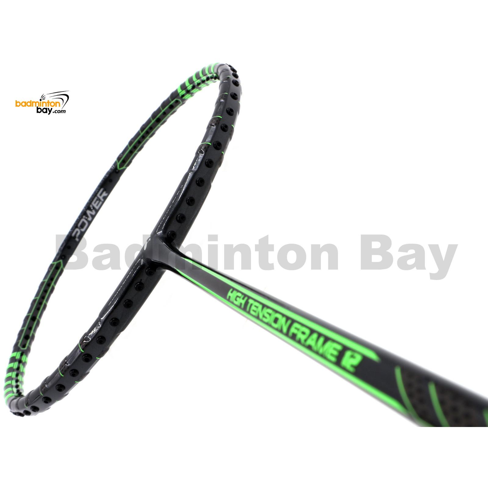 Fleet High Tension Frame 12 Metallic Black With Green Stripes Badminton ...