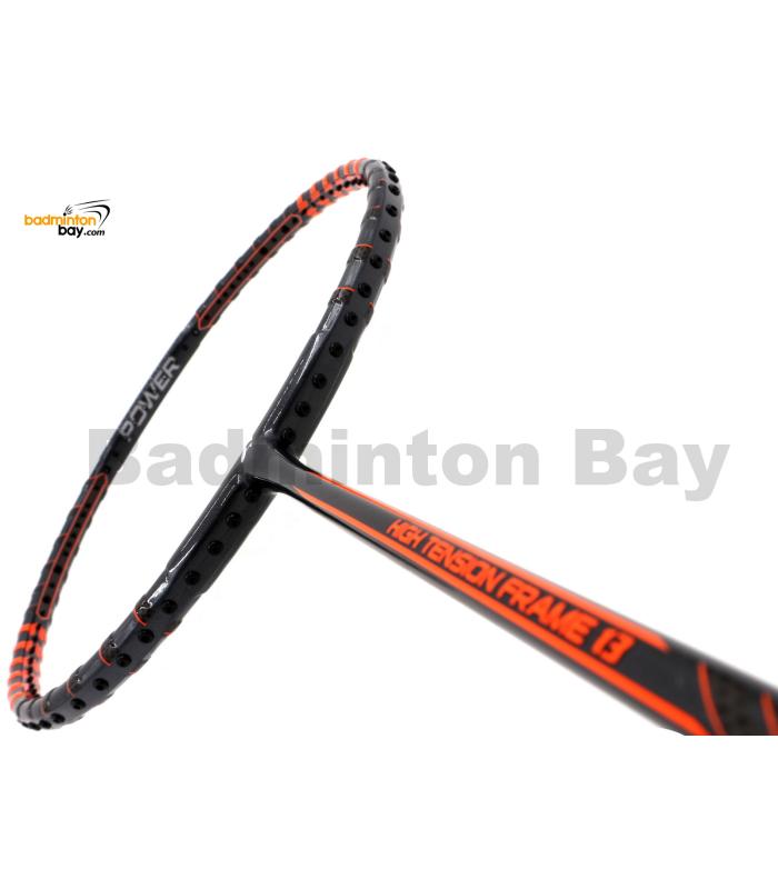 Fleet High Tension Frame 13 Metallic Black With Orange Stripes Badminton Racket (4U)