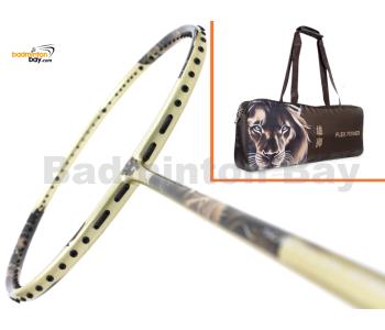 Flex Power - Majestic Lion Gold 5U Predator Series Limited Edition Badminton Racket with Single Bag