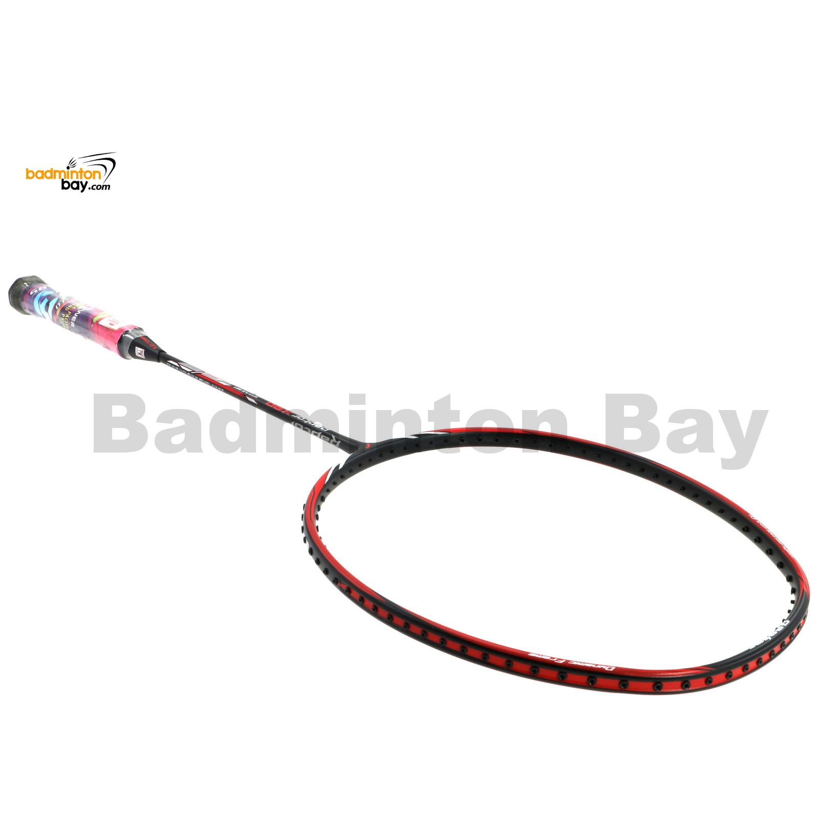Black Racket With Red String Flex Power Raptor X90 Black Red Badminton Racket 4U