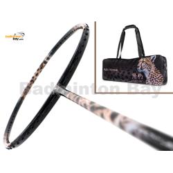 Flex Power - Stealthy Leopard Black 5U Predator Series Limited Edition Badminton Racket with Single Bag