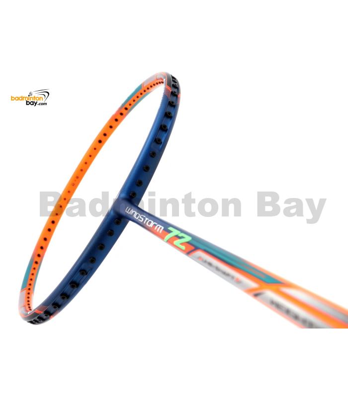 Li-Ning Extra Skill Windstorm 72 Orange Navy Blue Badminton Racket 7U (W1-S1)