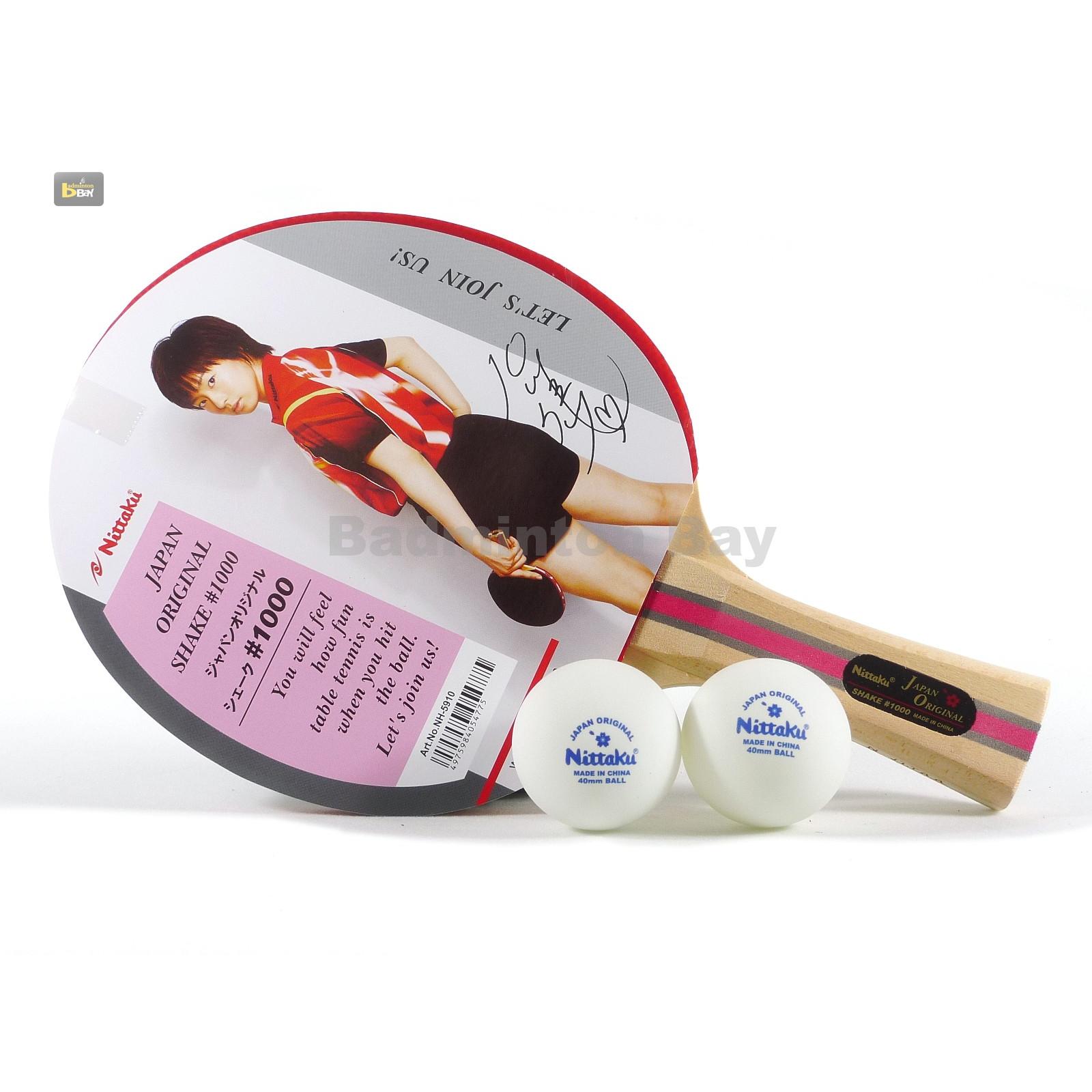 Nittaku Nh-5131 Original Plus Shake 1000 Table Tennis Paddle With Two Balls for sale online 