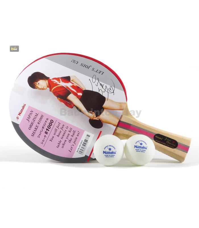 ~ Out of stock  Nittaku Shake 1000 FL Shakehand Table Tennis Racket with 2 balls