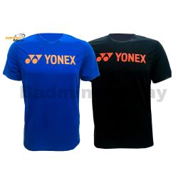 2 Pieces - Yonex - Round Neck T-Shirt Quick Dry Sports Jersey Dry Fast RM-S092-1007A Black And Blue