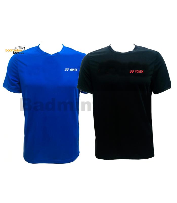 2 Pieces - Yonex - Round Neck Small Logo T-Shirt Quick Dry Sports Jersey Dry Fast RM-S092-1018A Black And Blue Small Logo