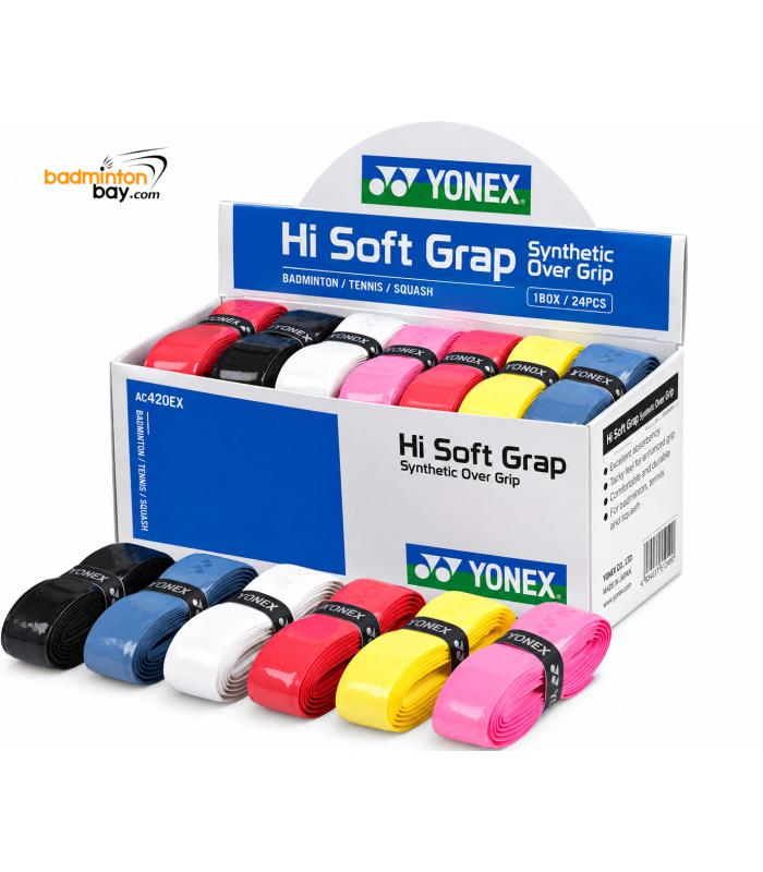 Yonex Hi Soft Grap (24 pieces) AC420-EX PU Replacement Grip for Badminton Squash Tennis Racket