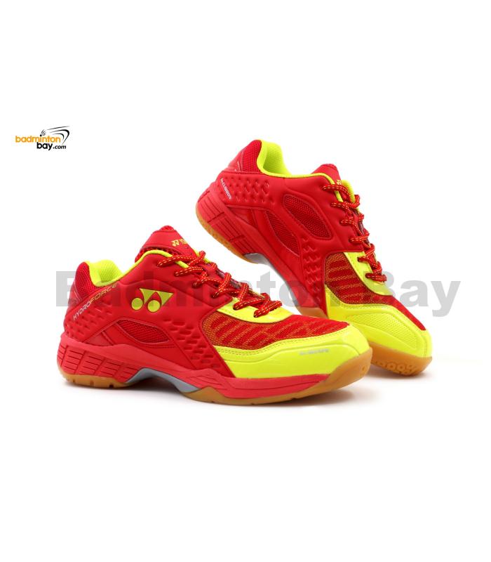 Yonex Hydro Force Red Lime Green Badminton Shoes With Tru Cushion 