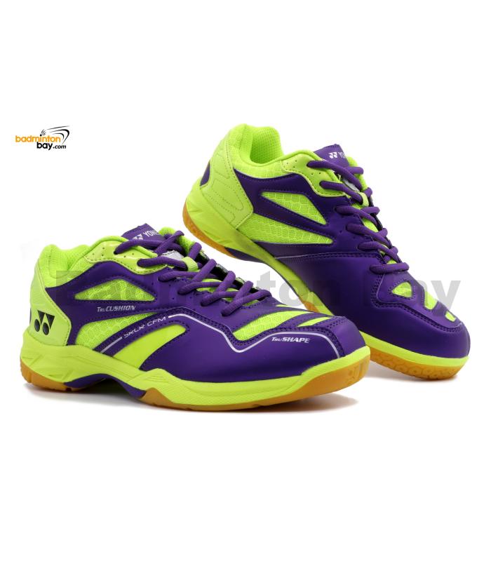 Yonex SRCR CFM Purple Lime Green Badminton Shoes With Tru Cushion 