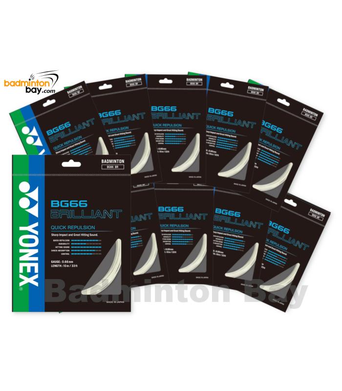 10 pieces Assorted Color Yonex BG66 Brilliant 10m Made In Japan Badminton Strings