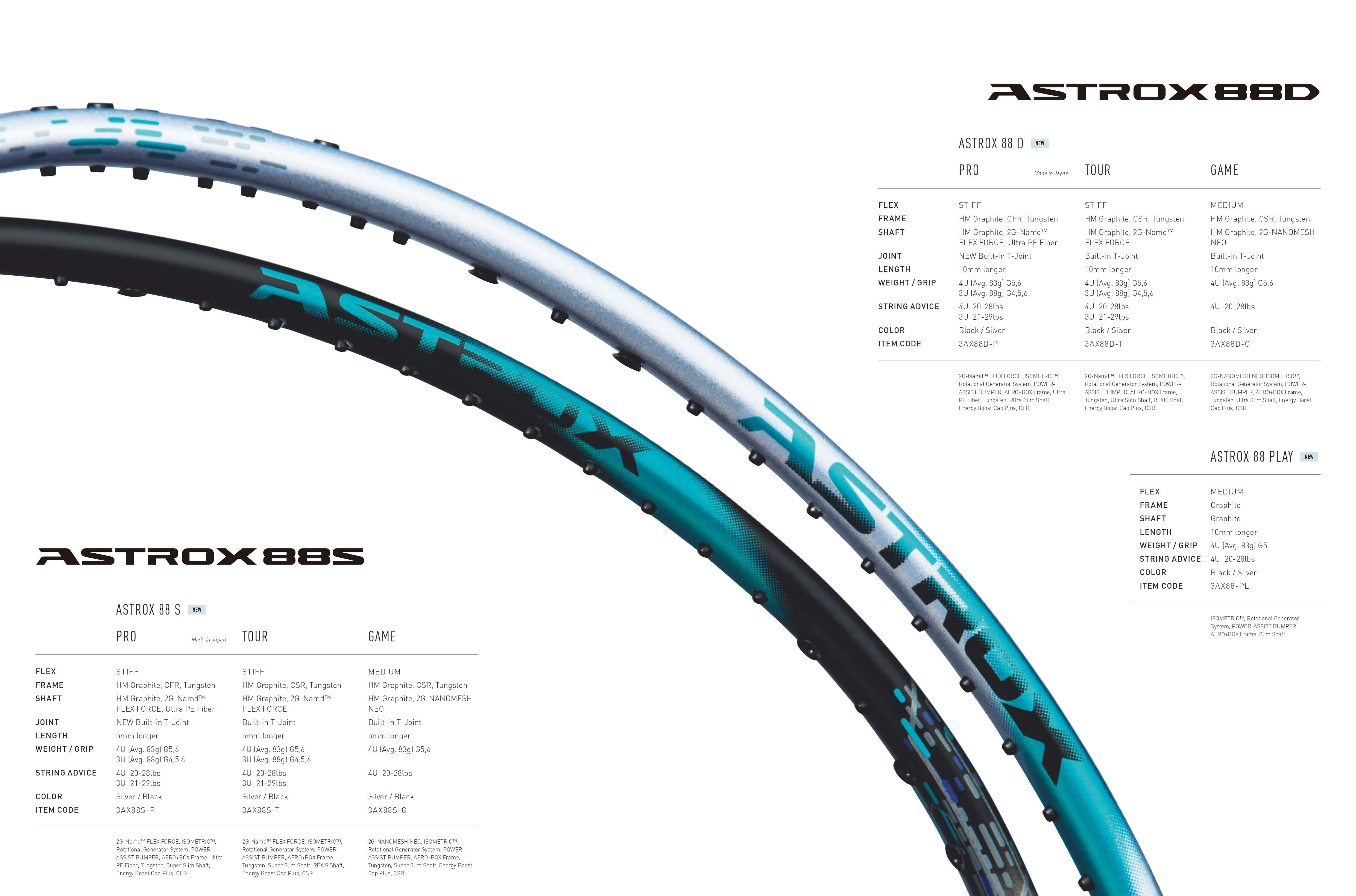 Yonex Astrox 88 rackets