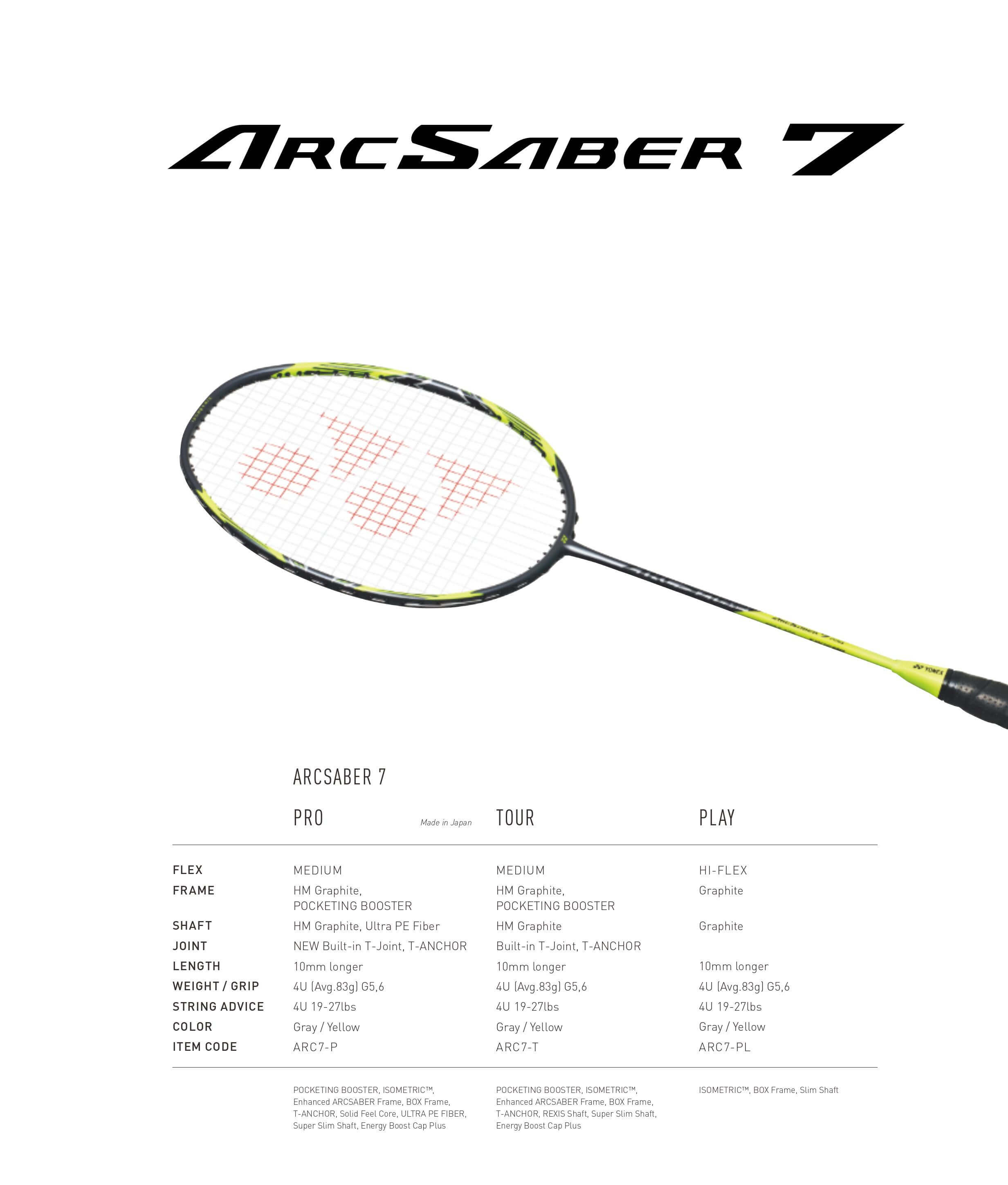 Yonex ArcSaber 7 racket