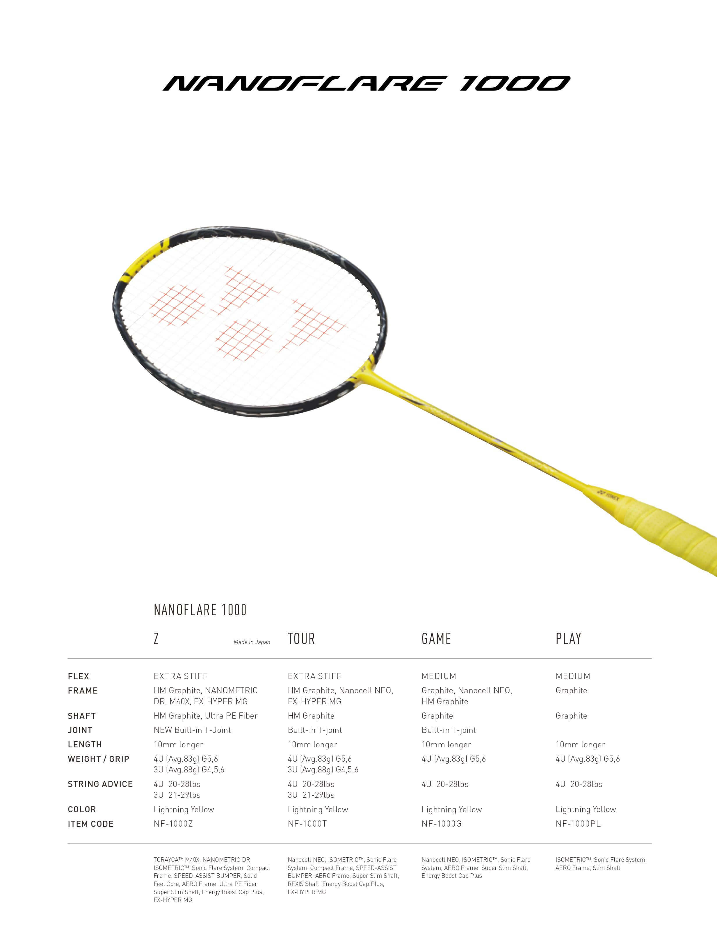 Yonex NanoFlare 1000 Racket